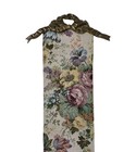 Vtg Floral Tapestry Wall Hanging W  Brass Ribbon Gold Tassel Brown Sugar Designs