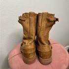 Vintage Shoes Co  Tan Leather Short Harness Boots Size 9 5 Moto Biker Made Usa