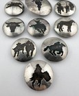Vtg Navajo Sterling Silver Cowboy Rodeo Bull Southwest Overlay 12 Concho Belt