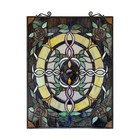 Stained Glass Suncatcher Roses   Vines Window Panel 24  Tall X 18  Wide