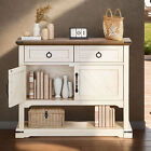 Farmhouse Sideboard Buffet Storage Cabinet With 2 Drawers Coffee Bar With Shelf