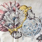 Vintage Nursery Fabric Remnant Anthropomorphic Baby Animals    100  Cotton 1 Yd