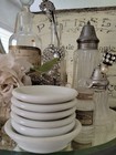 Ohmy 6   Antique Ironstone White Chunky England   Us Butter  Pats Stamped 2 25 
