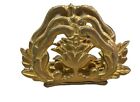 Vintage Brass 2 Slot Solid Brass Letter Napkin Holder Mail Stand Gold Offic Desk