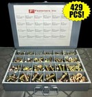 429 Piece Grade 10 9 Metric Flange Bolt   Flange Nut Assortment Kit Yellow Zinc