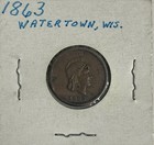 1863 Watertown Wisconsin Civil War Token J Moulton Grocer Rare Merchant