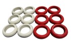 Bumper Pool Table Replacement Large Rubber Rings Set- 6 White  6 Red