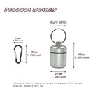 4 Pieces Keychain Pill Holder waterproof 1 Diameter  X1 6 Inch Long  Silver