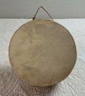 Vintage Souvenir Drum  Southwest Decor  Leather   Wood