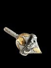 Vtg  Middle Eastern Jewish Brass Silver Hanukkah Dreidel H made  Spinning Top