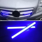 10pcs 12v Led Strip Drl Daytime Running Lights Fog Cob Car Lamp Driving Blue Us