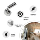 12v Led Reading Light Usb Port Chrome Campervan Caravan Boat Lamps Pack Of 2