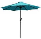 9 Ft Outdoor Patio Round Umbrella Aluminum Pole Crank And Tilt Function Teal