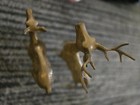 Vintage Pair Of Large Spotted Solid Brass Deer Statues  By Gatco  Made In Korea