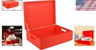 Xl Red Wooden Storage Box With Hinged Lid - Perfect Gift And Keepsake Organizer