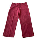 Dickies Loose Fit Double Knee Work Pants Cell Phone Pocket Men s 38x30 Wine