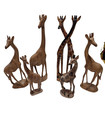Lot Of 6 hand Carved Wooden Giraffe Figurines made In Kenya vintage 