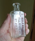 1890s Huile Ste Anne Fall River mass St ann s Oil Rare Holy Water Bottle