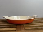 Vintage Le Creuset 28 Flame Orange Oval Casserole Roasting Dish Enamel Cast Iron