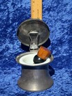 Victorian Era Derby Hinged Shaving Mug W  Milk Glass Insert top Mirror   Brush
