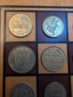  lot A    25 Vintage Metal Token Coin  arcade Commemorative Advertising   engr