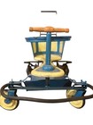 Vintage 1950s Taylor Tot Metal Wood Baby Stroller Walker Blue Yellow