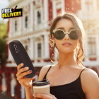 Hard Shell Glasses Case Bulk Linen Fabric Protective Eyeglass Holder   