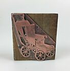 Baby Stroller Carriage Printers Block Stamp Printing Letterpress Crafts Antique