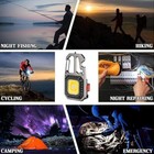 Multifunctional Cob Keychain 500 Lumen Camping Fishing Flashlight 6mode 2pk 