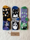 Halloween Men   s Crew Socks 3 Pairs Multicolor Knit Polyester Skeleton Witch