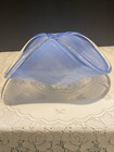 Vintage Folded Murano Hand-blown Glass Bowl Blue-white Swirl Mid Century Modern
