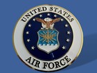 U s Air Force Metal Medallion Enamel Shadow Box Presentation Emblem Plaque 4 X 4