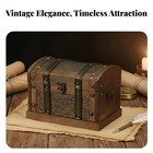 Wooden Treasure Chest Red Lined Vintage Storage Chest Gildedtoned