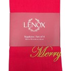 Lenox Holiday Napkins Set Of 12 19 x19  Embroidered Merry Believe Peace   Joy