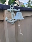 Nautical Ship Cast Iron Anchor Bell Wall Post Mounted Seaman Dinner Bell White