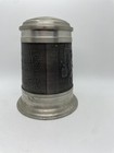 Vintage 6 Inch Rein Zinn Bleifrei Stein W  Hinged Lid Etched 93  Pewter  Germany