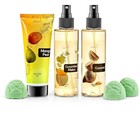Fine Fragrance Body Mist Gift Set Coconut Cucumber Mango Bath Bomb Set