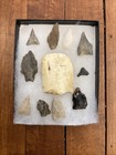 Antique Original Native American Arrowheads Framed Found Wyoming Estate