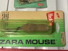2 Vintage Heddon Meadow Mouse Fishing Lures Black   Brown Nos Nip Original