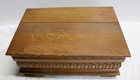 Vintage Wood Hinged Lidded Jewelry Trinket Box  Hand Carved 9 3 4  X 6 1 4  X 4 