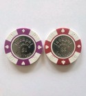   1 And   5 Jackpot Casino Poker Chips  Metal Center  Las Vegas Nevada