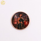1pc Merlion With The Nightscape Of Lion City Theme Copper Coin Collectible Gift