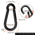 15 Pack Spring Snap Hooks  Heavy Duty Carbon Steel Carabiner Clip  Capacity 500l
