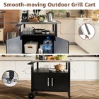 Heavy   duty Outdoor Grill Cart On Wheels  44 Inch Bbq Cart With Storage Cabinet