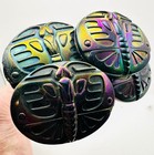 Antique Carnival Glass Hatpin Iridescent  egyptian Butterfly  Four Available