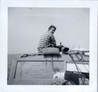 Lot Of 3 Vintage 1950s Photos Three Handsome Young Men Fishing Boat