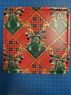 Vintage Metal Tin Box Plaid Bow Design Storage Container Holiday Decor 8x8x2 5
