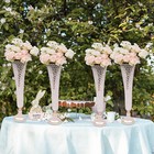 4 Pack 21 Gold Flower Vase Crystals Trumpet Vase Wedding Centerpieces Decor