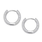 2ct Round Cut Lab-created Diamond Hoop Huggie Earrings 14k White Gold Plated