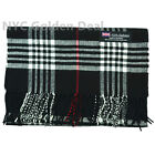 Men s 100  Cashmere Scarf Black Checked Plaid Design Soft  Made In Scotland